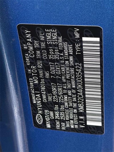 2019 Hyundai TUCSON SE