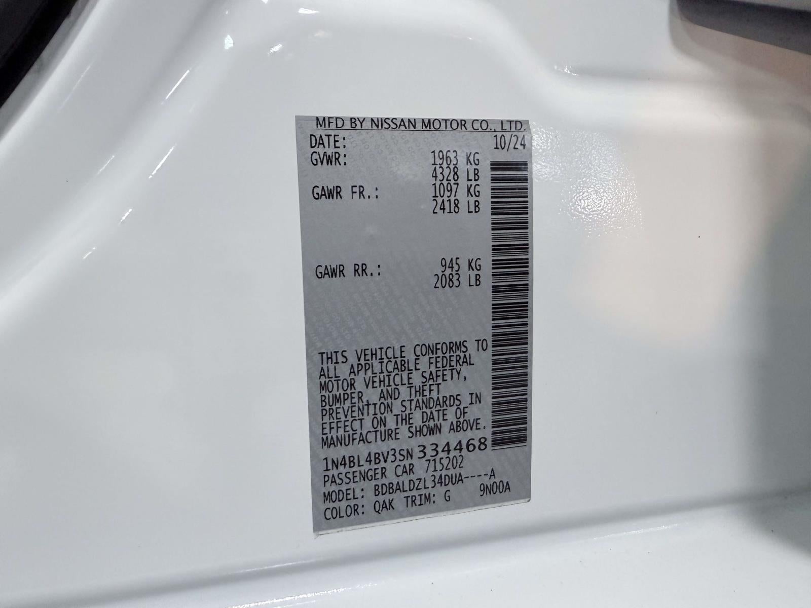 2025 Nissan Altima S FWD