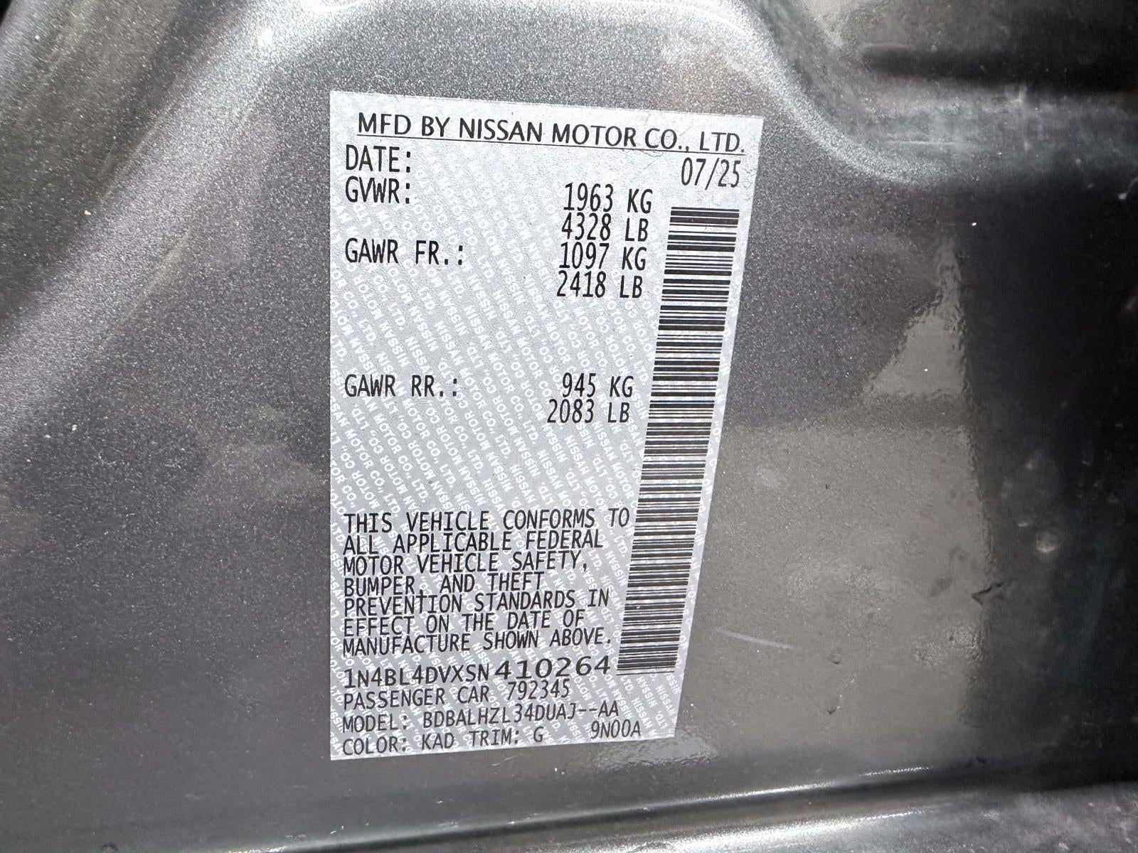 2025 Nissan Altima SV FWD