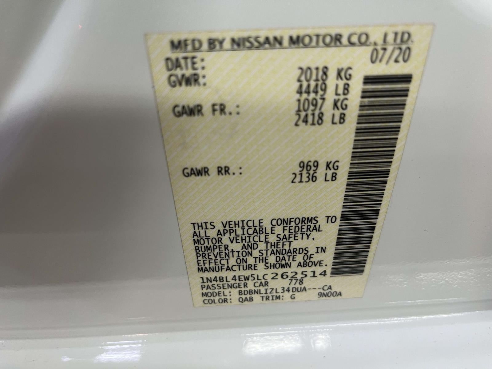 2020 Nissan Altima SL Intelligent AWD