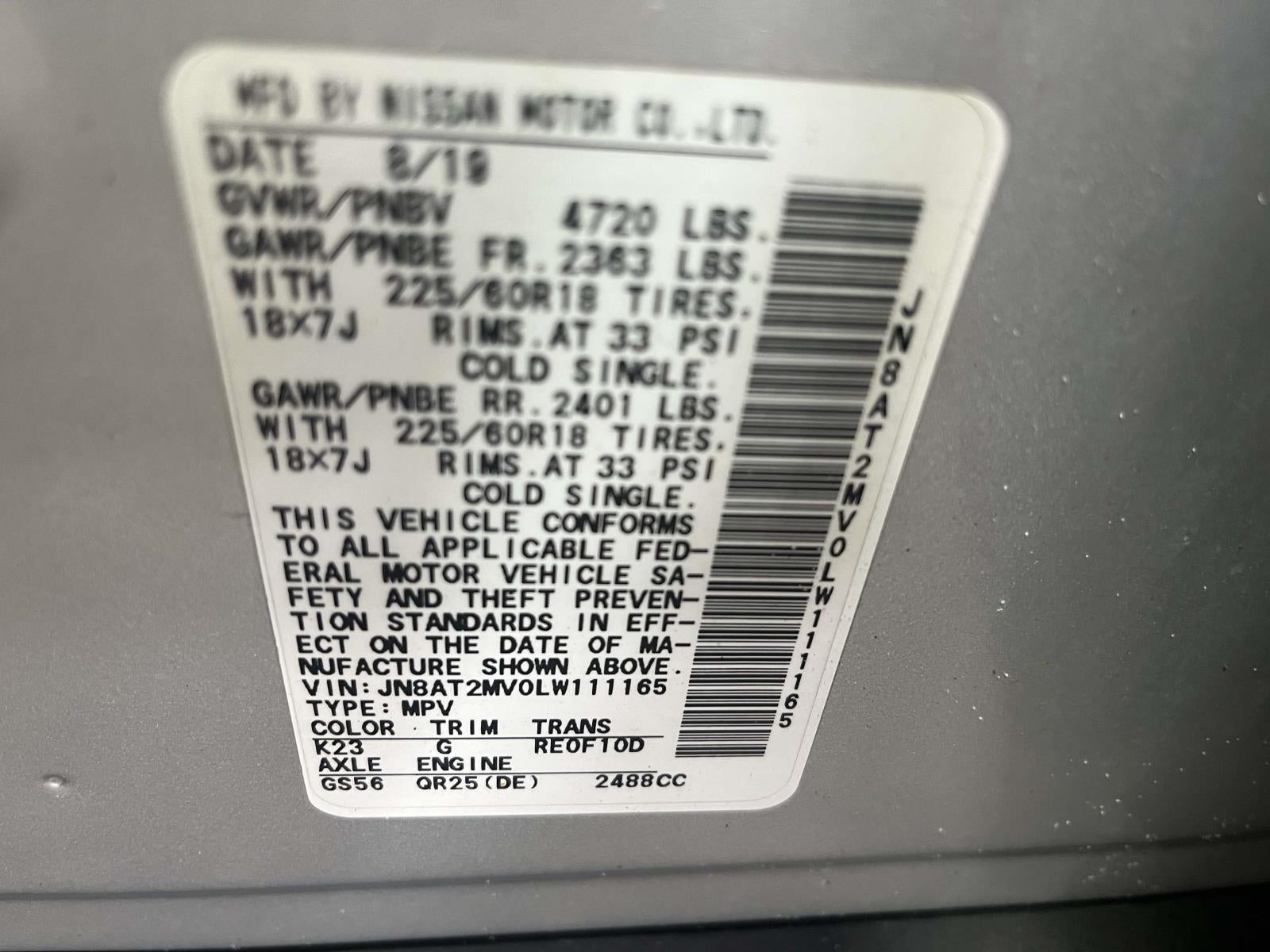 2020 Nissan Rogue SV Intelligent AWD