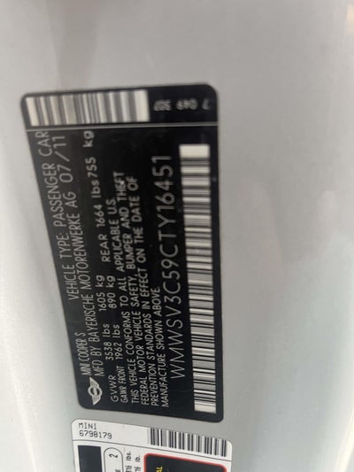 2012 MINI Cooper S Base