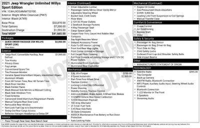 2021 Jeep Wrangler Unlimited Willys Sport 4x4