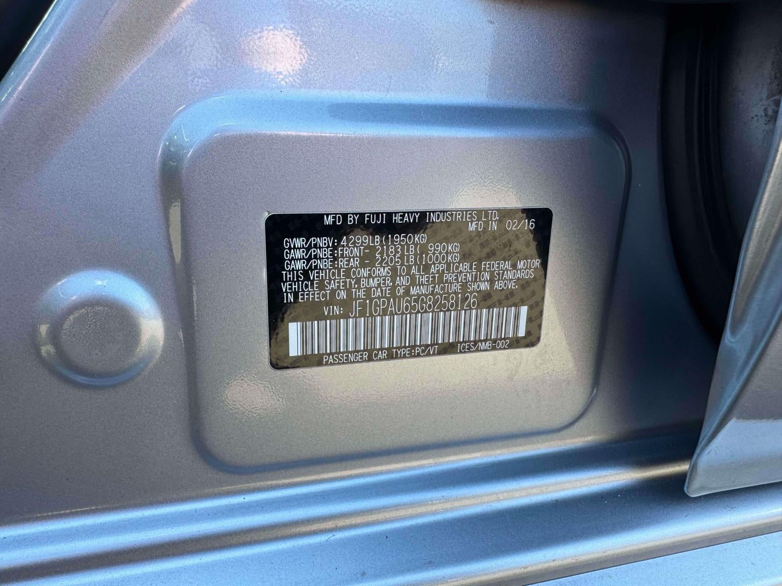 2016 Subaru Impreza 2.0i Sport Limited