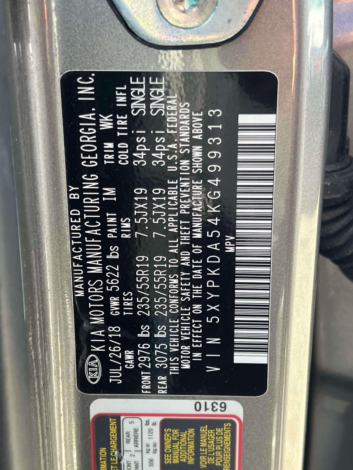 2019 Kia Sorento SX V6