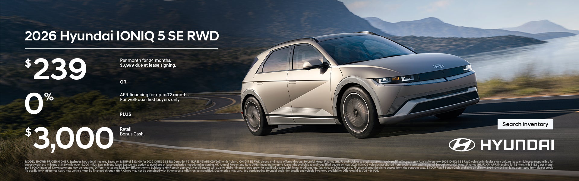 2026 Hyundai IONIQ 5 APR or Lease and Bonus Cash Offer